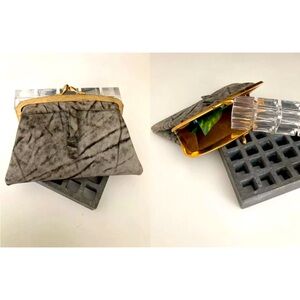 SALE Rare VINTAGE LOEWE Clutch Wallet ombre distressed leather a+ w designer bag